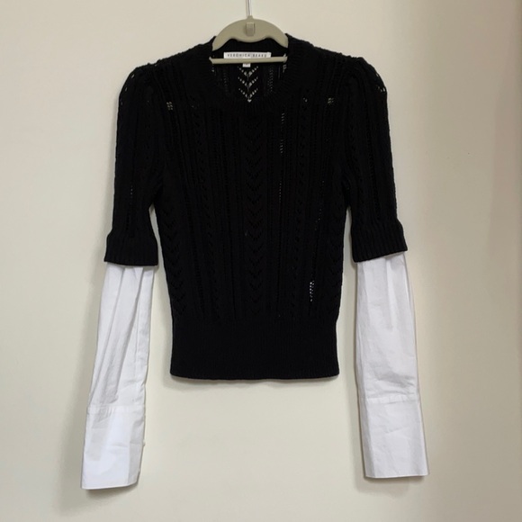 Veronica Beard Small Chic Black Sweater Combo